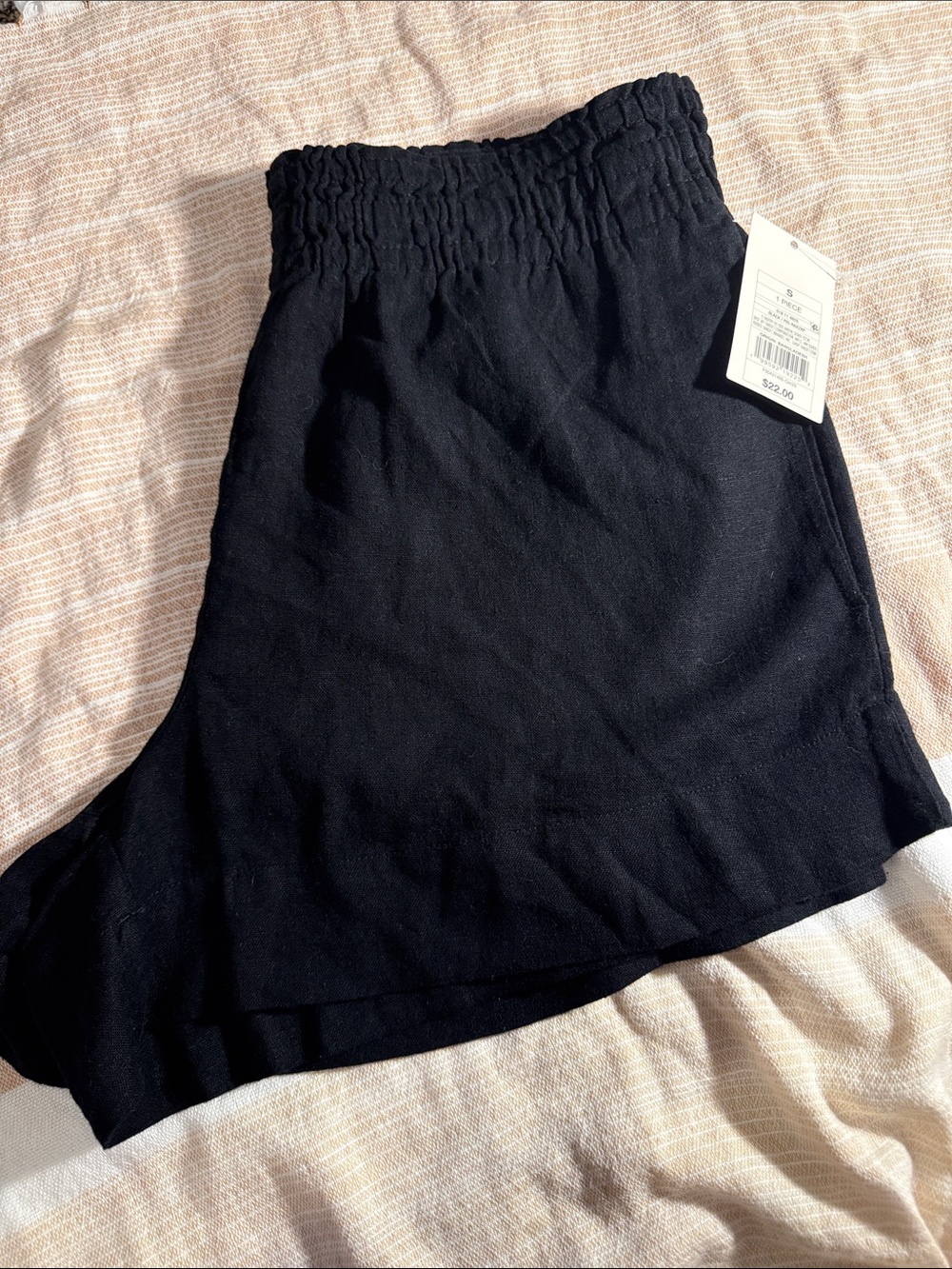 Black Linen Shorts